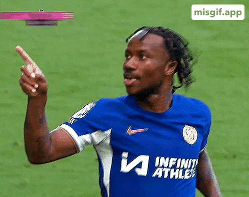 Funny GIF of Top Gun's player Justo with a Raheem Sterling-inspired face-change effect after his hat-trick performance in a Big Bro Soccer match
