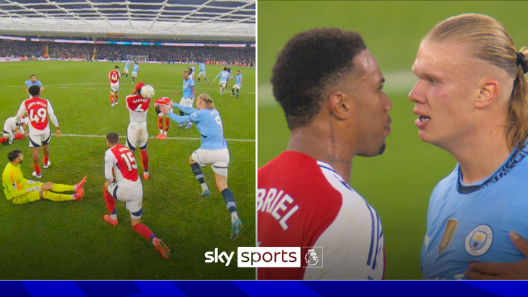 Manchester City vs Arsenal football match highlight showcasing a competitive Premier League clash, focusing on modern football tactics and skill over aggression