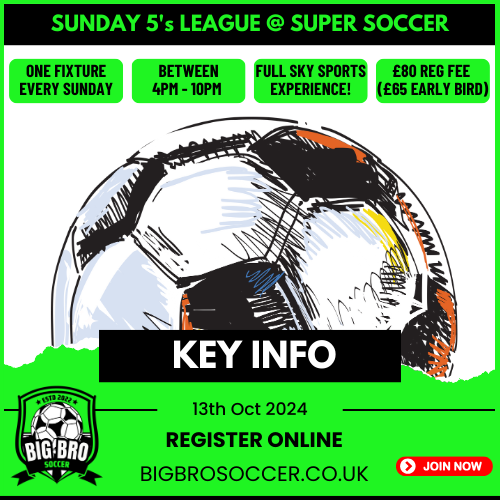 Big Bro Soccer Sunday League – Sign Up Now! ⚽