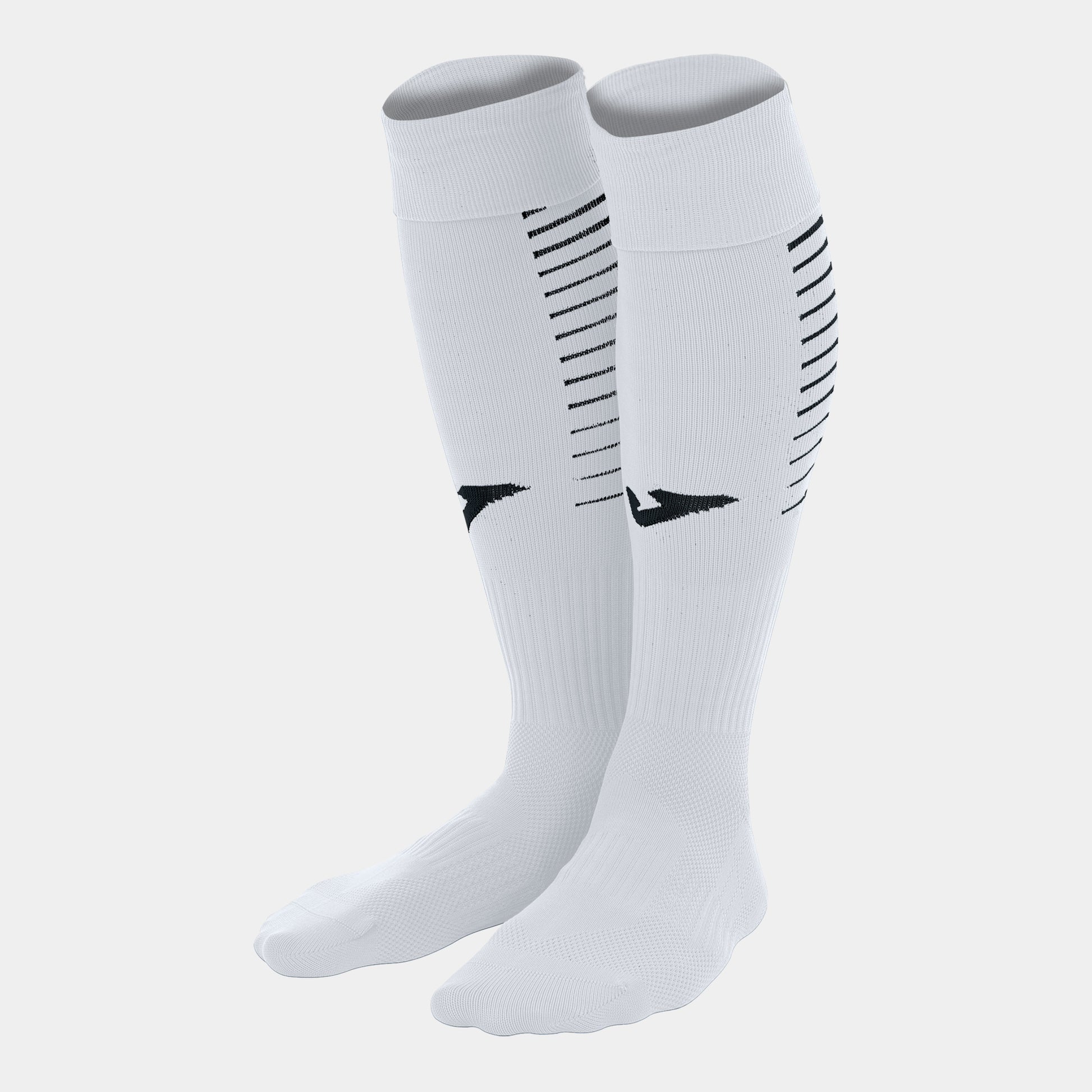 Close-up of breathable Joma Premier football socks with Jacquard weave for optimal foot fit